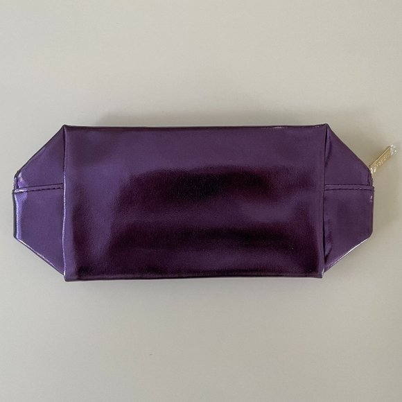 Tarte Cosmetics Metallic Shiny Purple Makeup Bag Pouch New - Picture 3 of 3